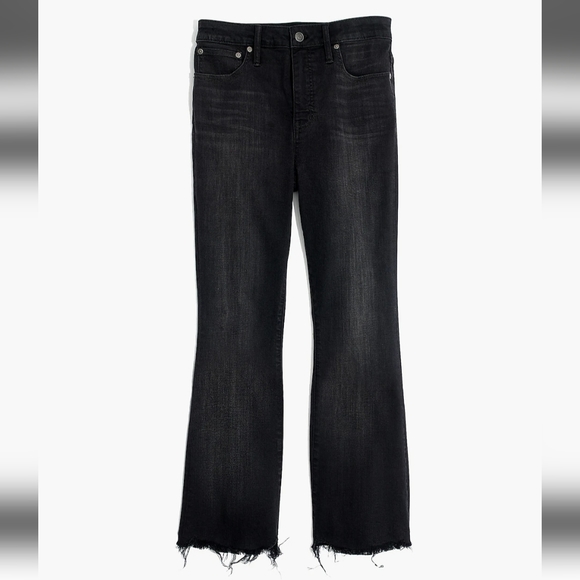 Madewell Cali Demi Bootcut Jeans in Berkeley Black Raw Hem Chewed, Size 25 - Picture 6 of 17